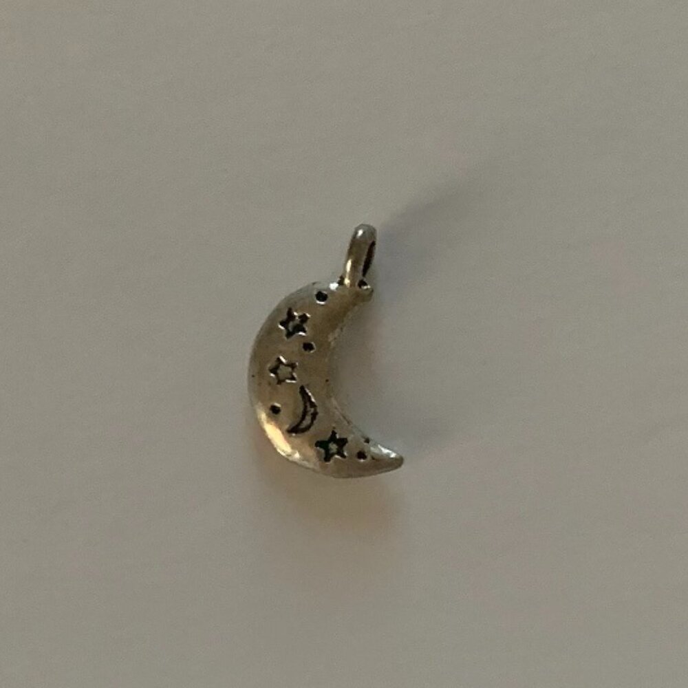 Crescent Moon Charm With Stars